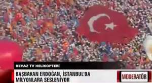 Helikopter kamerasından Ankara'daki AK Parti mitingi