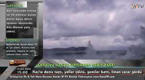 KanalW-TV ALARM: Antalya Kaş Fırtına (Deniz Taştı) 11.02.2015