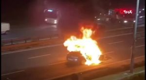 Trafikte korna kavgası  kamerada