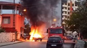 Bursa'da hasta naklinden dönen 112 ambulansı alev alev yandı