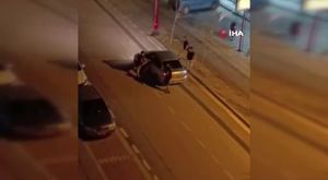 Yol verme kavgası sokağı ringe çevirdi..
