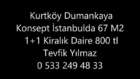 Kurtköy Dumankaya Konsept İstanbulda 67 M2 1+1 Kiralık Daire 
