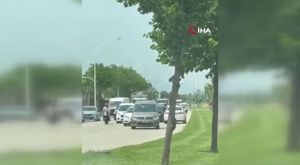 Sıcaktan bunalan kadınların vantilatör kavgası kamerada