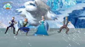Frozen Elsa Kar canavarı ile dans ediyor 