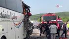 Bursa'da facia! Kamyon yolcu otobüsüne çarptı