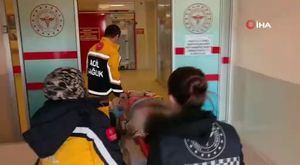 Bursa'da  yavru köpek demir korkuluklara sıkıştı