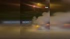 Bursa’da otomobil sahibinin gözü önünde alev alev yandı