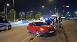 Bursa'da motosikletin kaza anı kameralarda