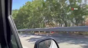 Bursa plakalı otomobil alev alev yandı!
