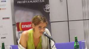 Stana Katic sings to fans at 51st Zlin Film Festival