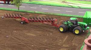 Five Fendt Tractors Ploughing Together 