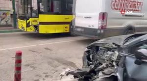 Bursa'da kaza! Motosiklet sürücüsü böyle havalandı