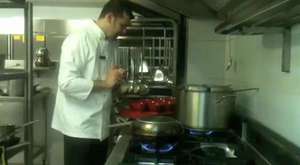 Cooking in my kitchen at Ca Va Brasserie with Sara Gore