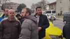 Edirne Belediyesi önünde taksici eylemi