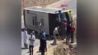 Bursa'da çocuğa çarpmamak için şoförünün manevra yaptığı özel halk otobüsü devrildi