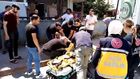 Otomobillerin kafa kafaya çarpıştığı kaza kamerada
