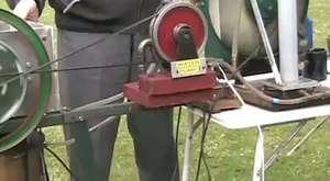 Demonstration of wood burning Stirling engine