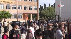 Okul önünde silahlı saldırı yapan şahsın görüntüleri kamerada