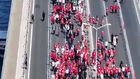 15 Temmuz Demokrasi ve Şehitleri Anma Yürüyüşü havadan görüntülendi
